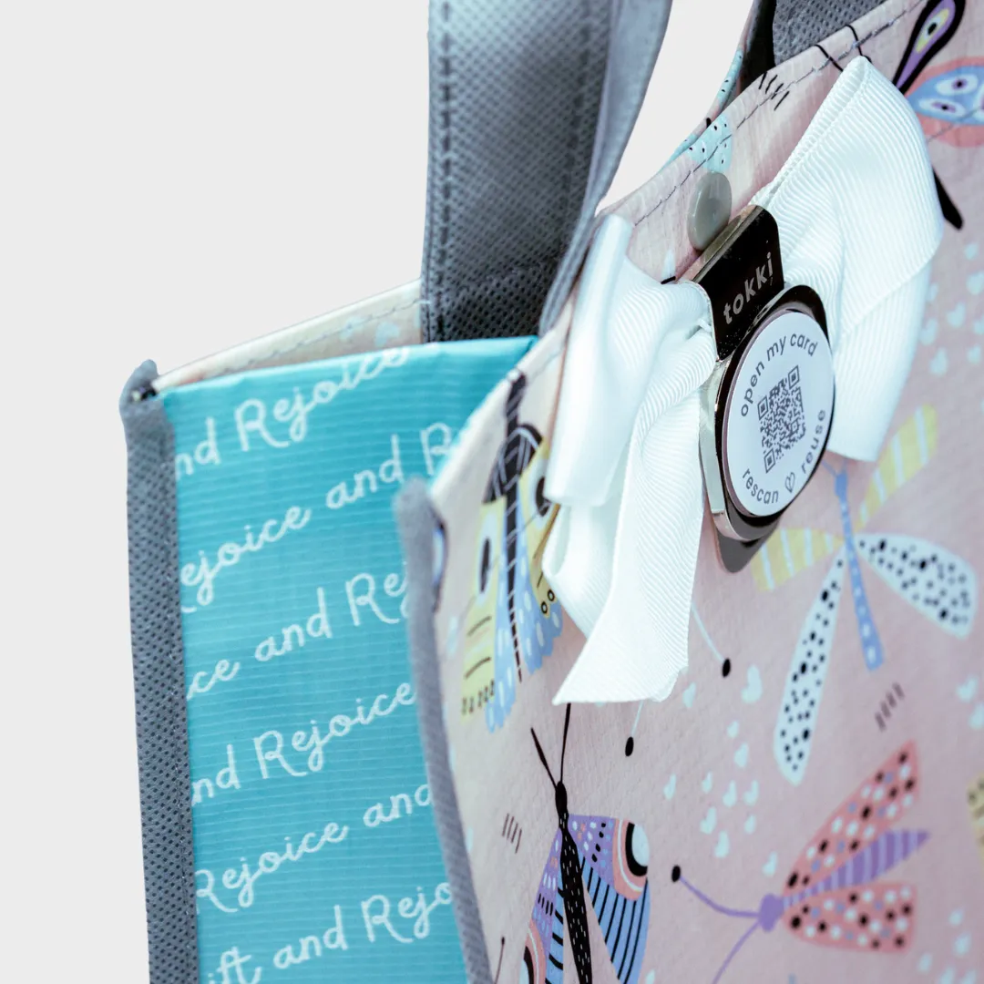 Flutter | Medium | Reusable Gift Bag   QR Greeting Card