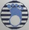 Footprint Blue Monogram Round