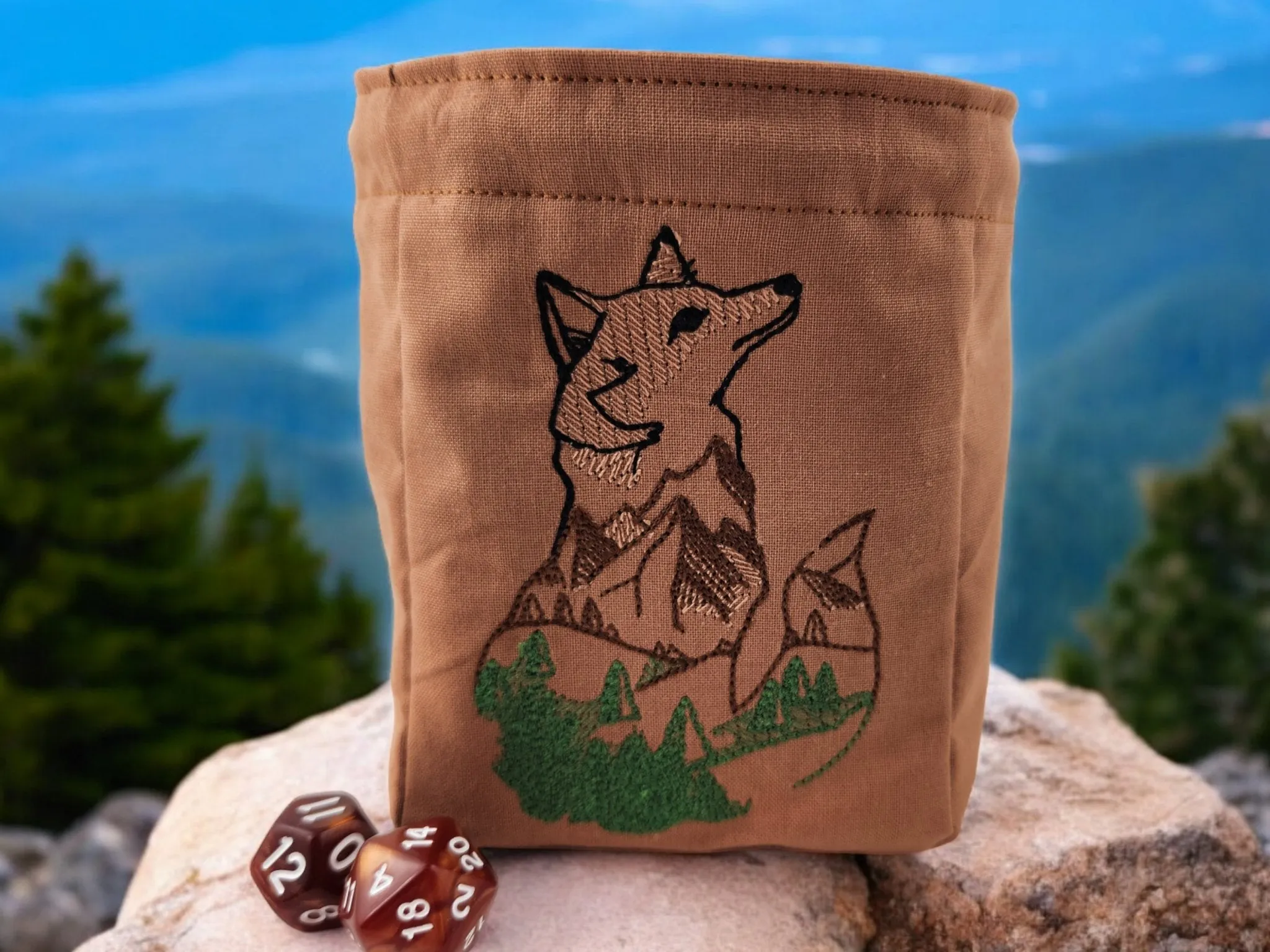 Fox in the woods dice bag