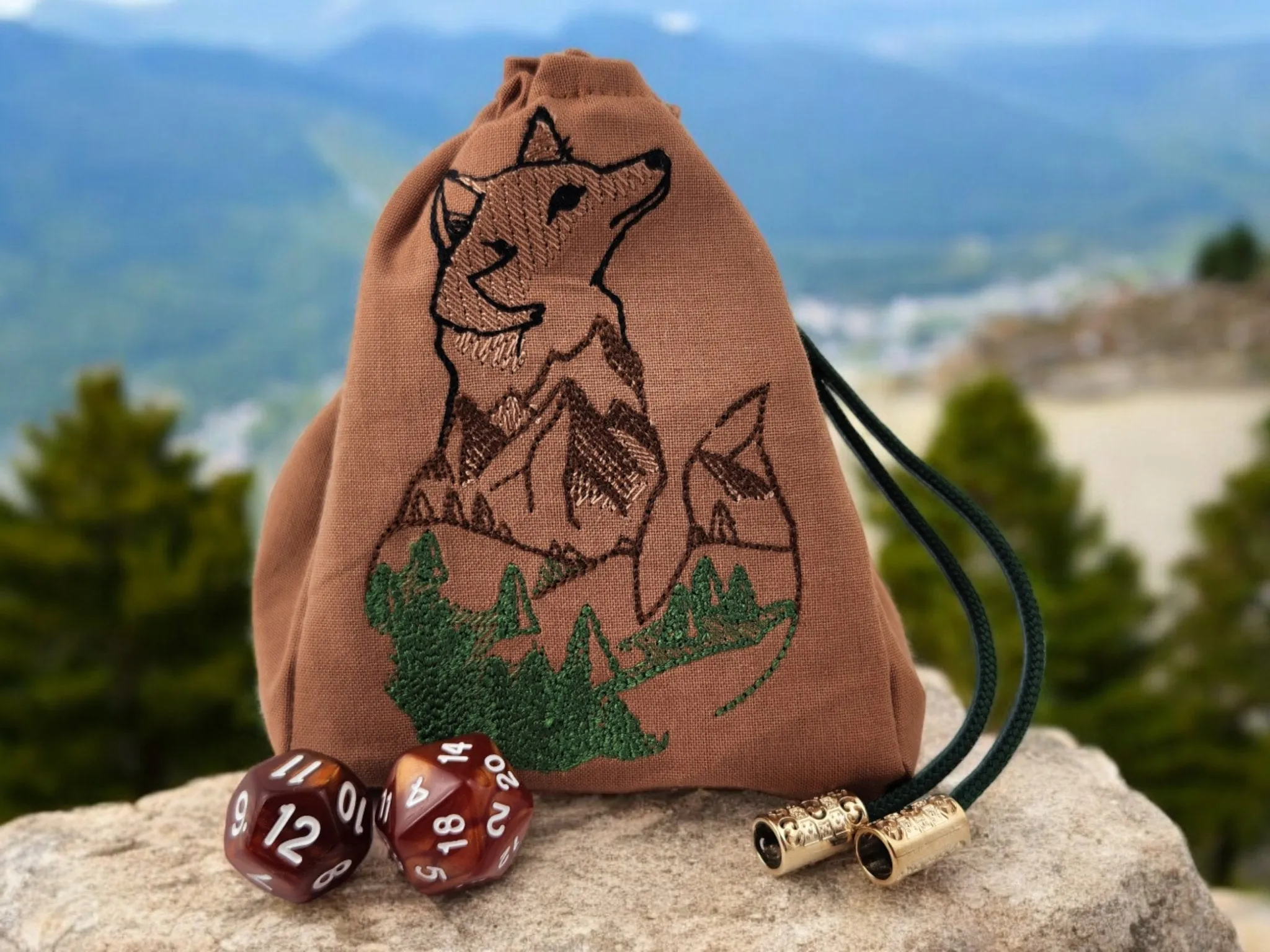 Fox in the woods dice bag