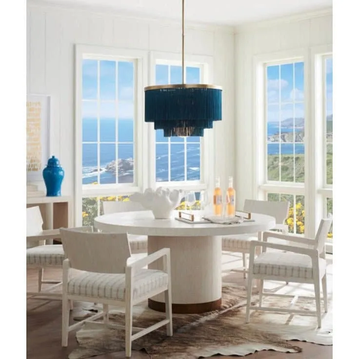 Fringe Chandelier in Gold and Peacock
