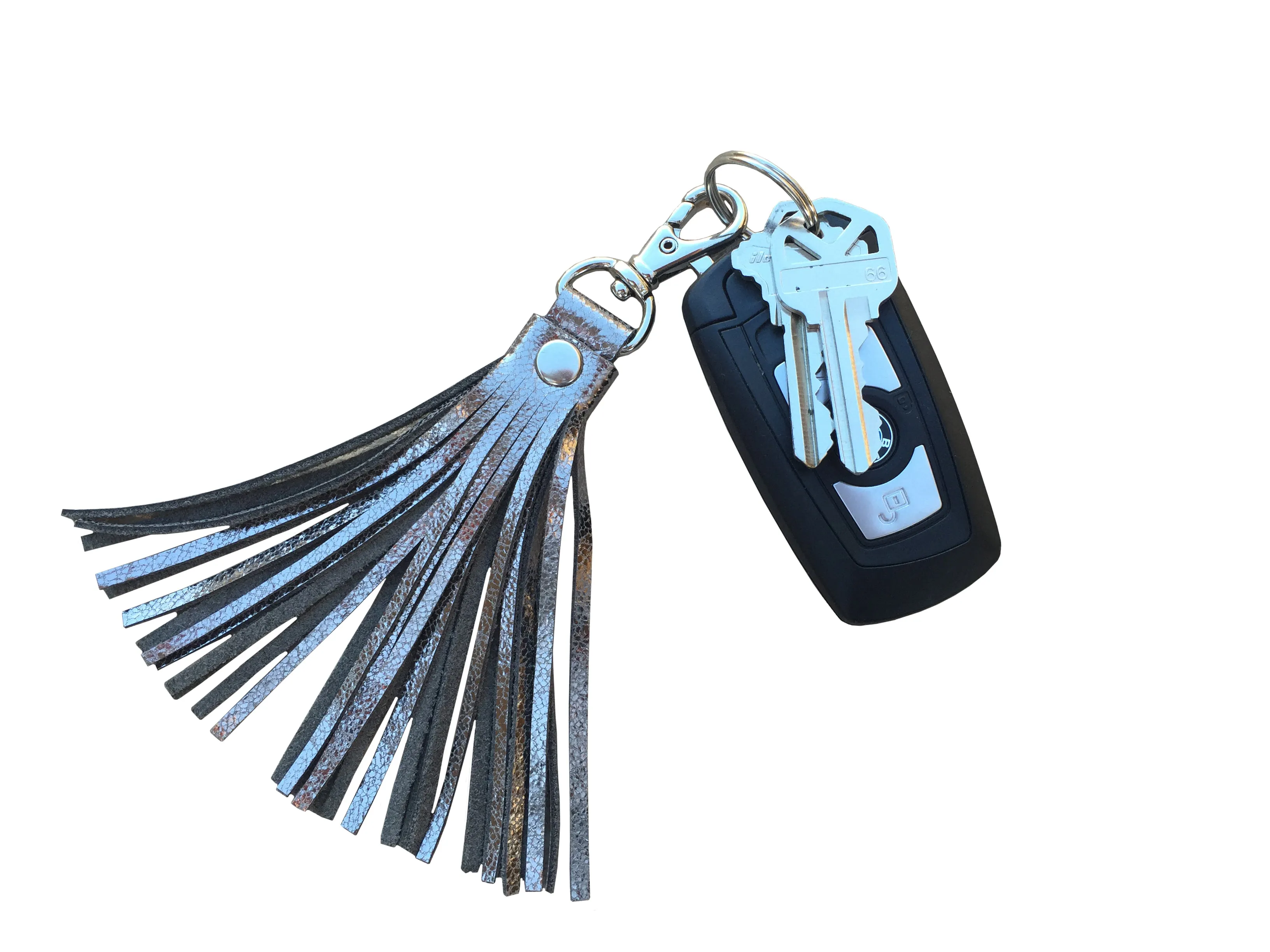 Fringe Tassel Key Chain Coal Reflection