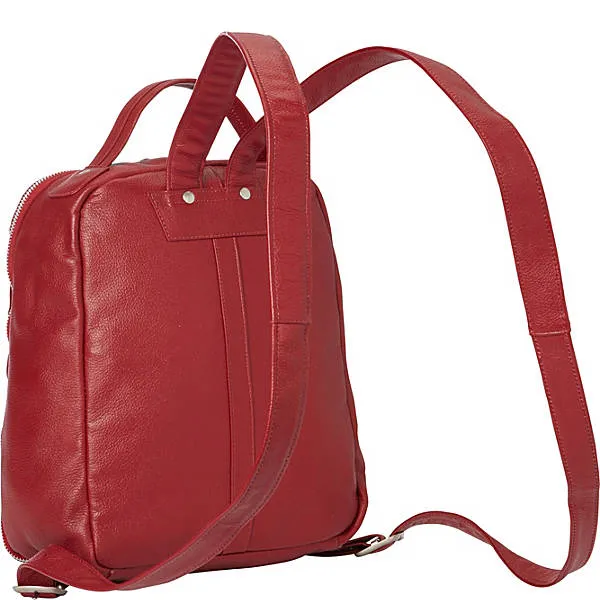 FRONT POCKET LEATHER BACKPACK