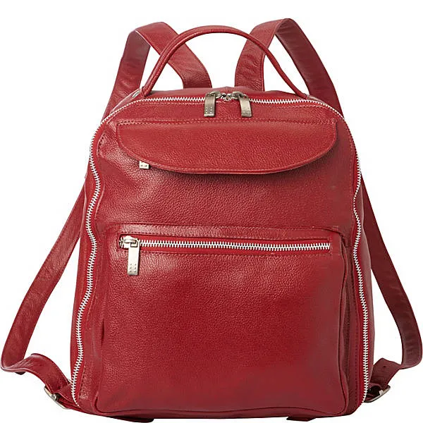 FRONT POCKET LEATHER BACKPACK