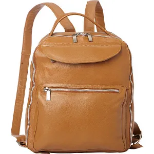 FRONT POCKET LEATHER BACKPACK