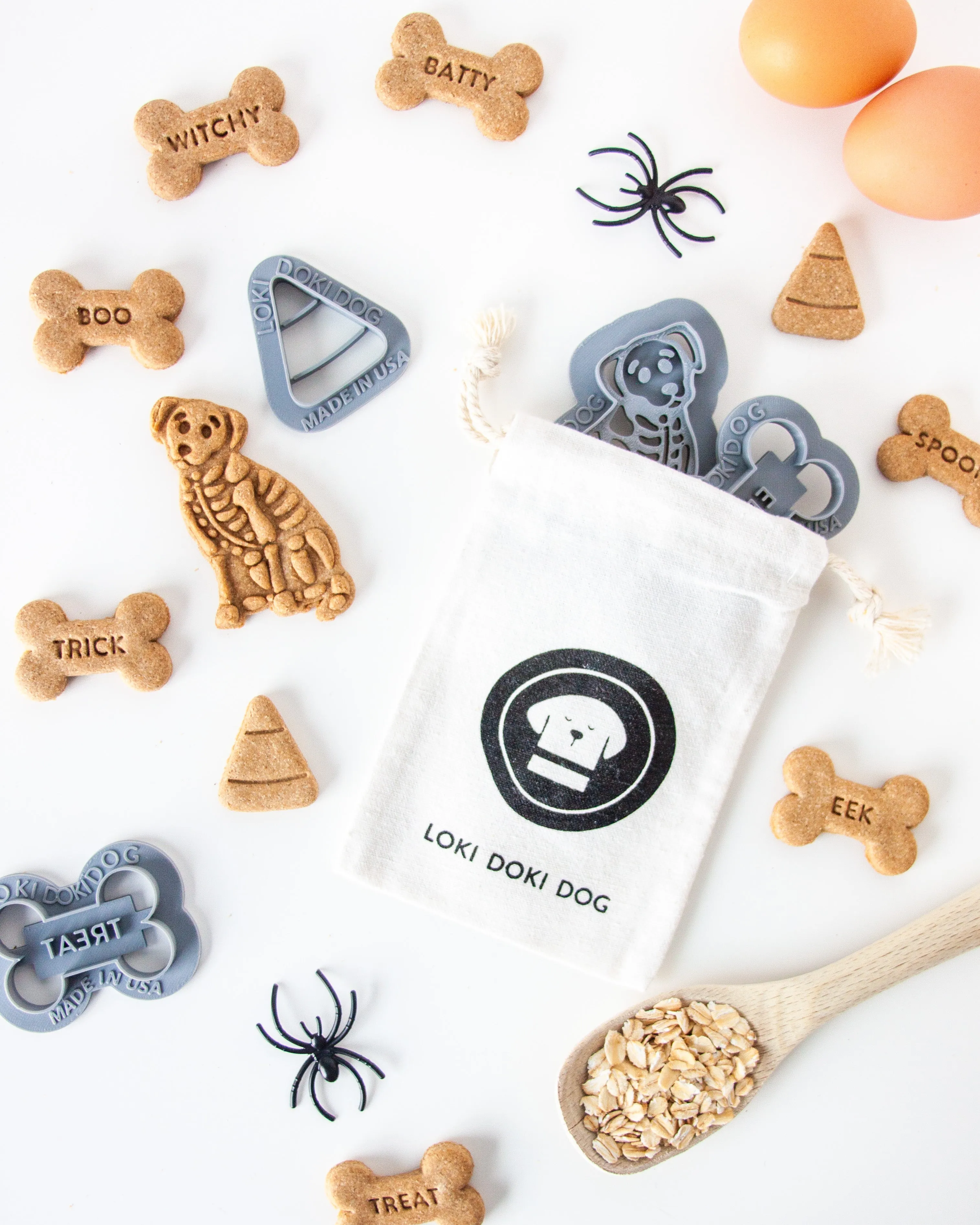 Fun Size Halloween Treat - Dog Bone Shape Cookie Cutters (7 Styles Available)