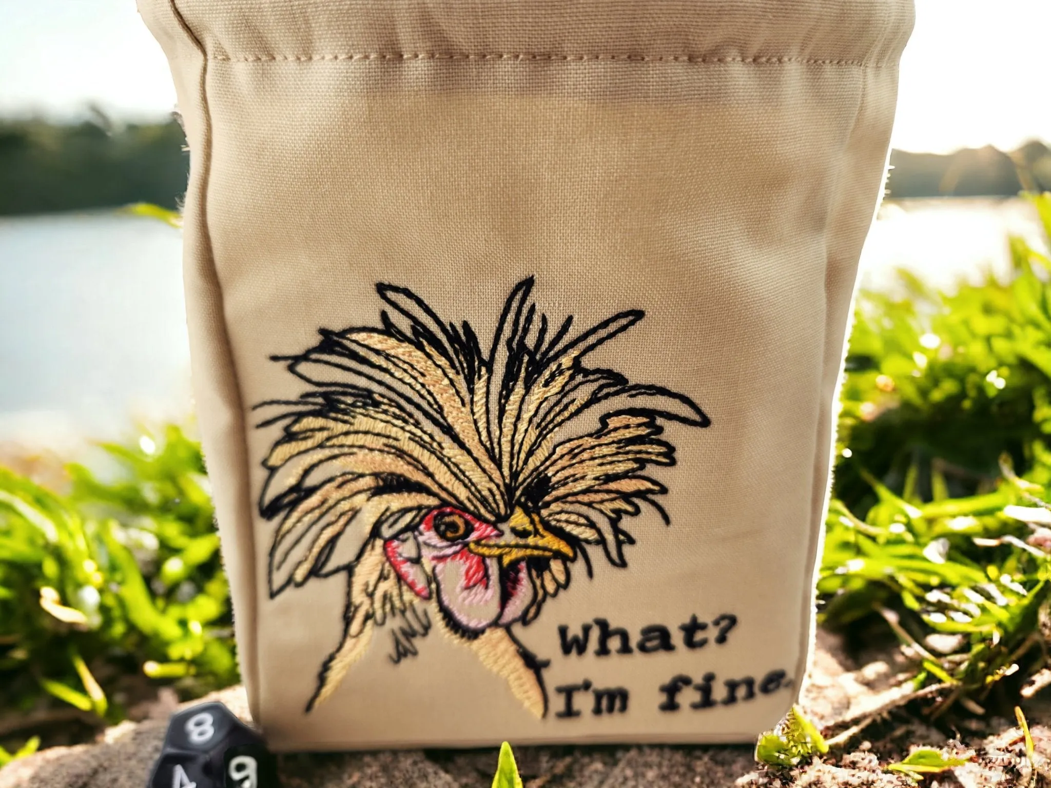 Funny chicken dice bag/ extra large
