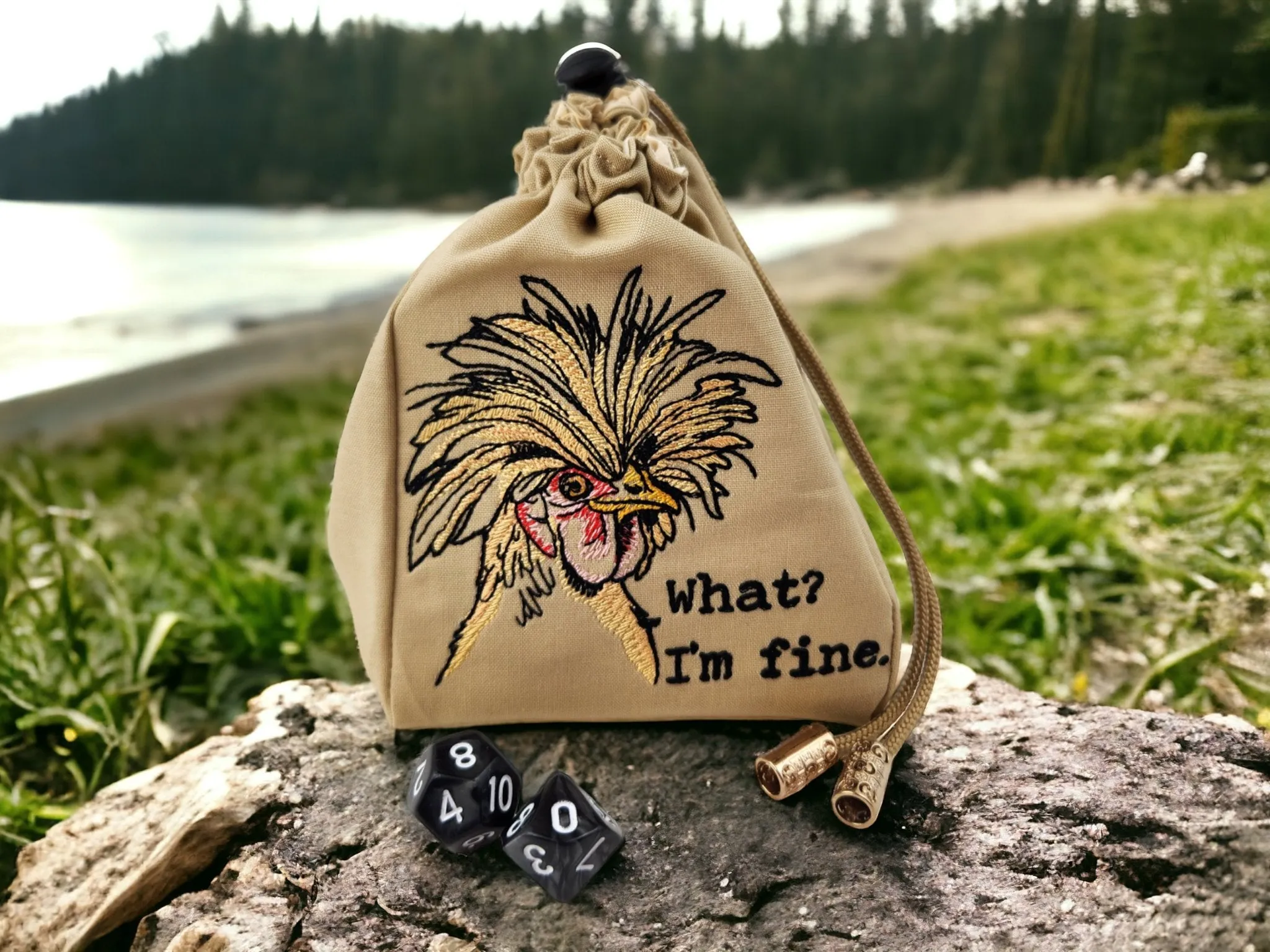 Funny chicken dice bag/ extra large
