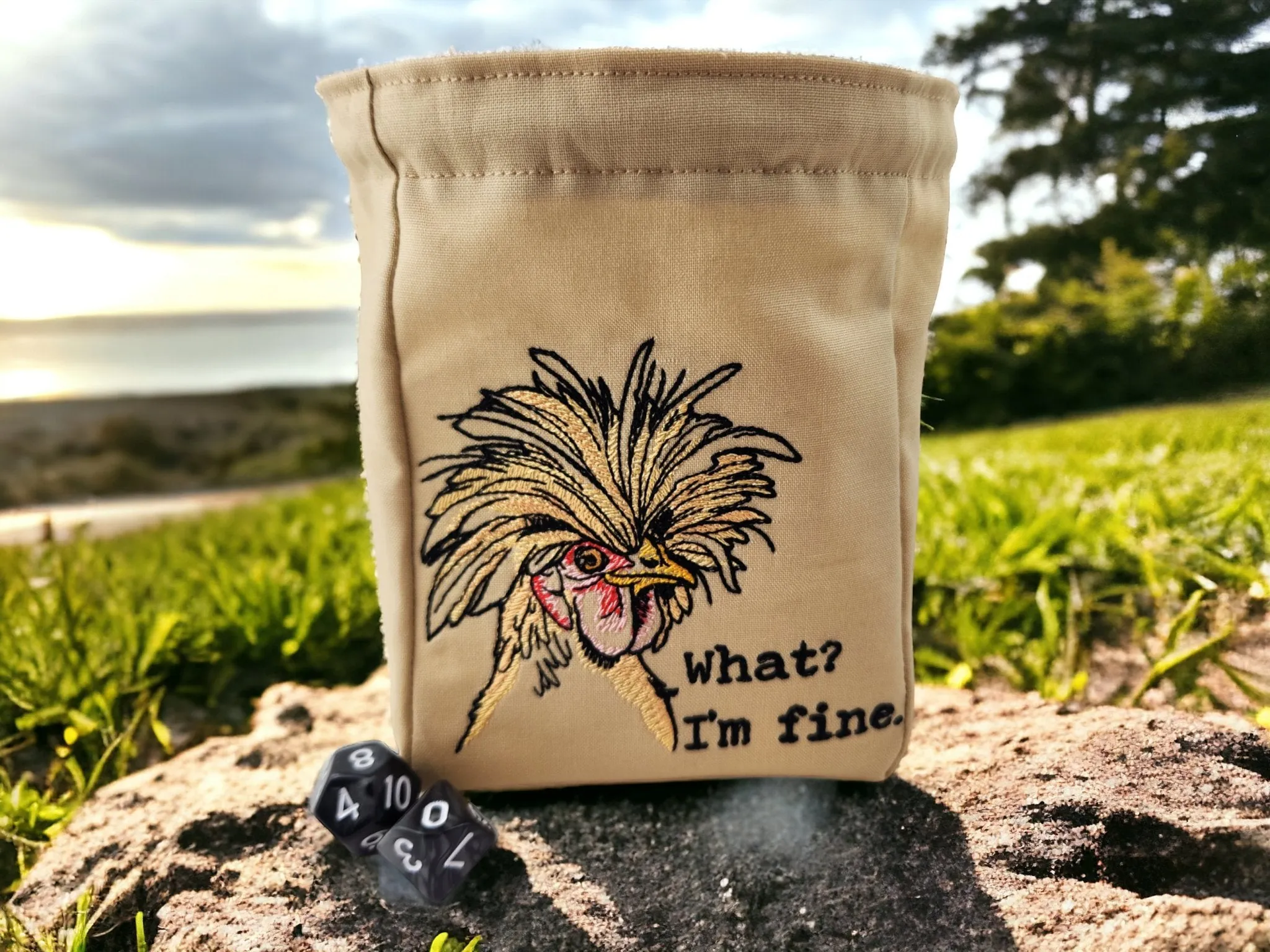 Funny chicken dice bag/ extra large