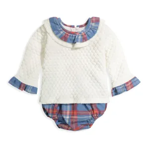 Georgina Bloomer Set -- Ivory w/ Peri Plaid