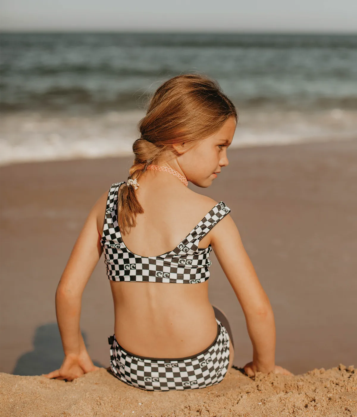 Girls Checker Reversible Bikini Set