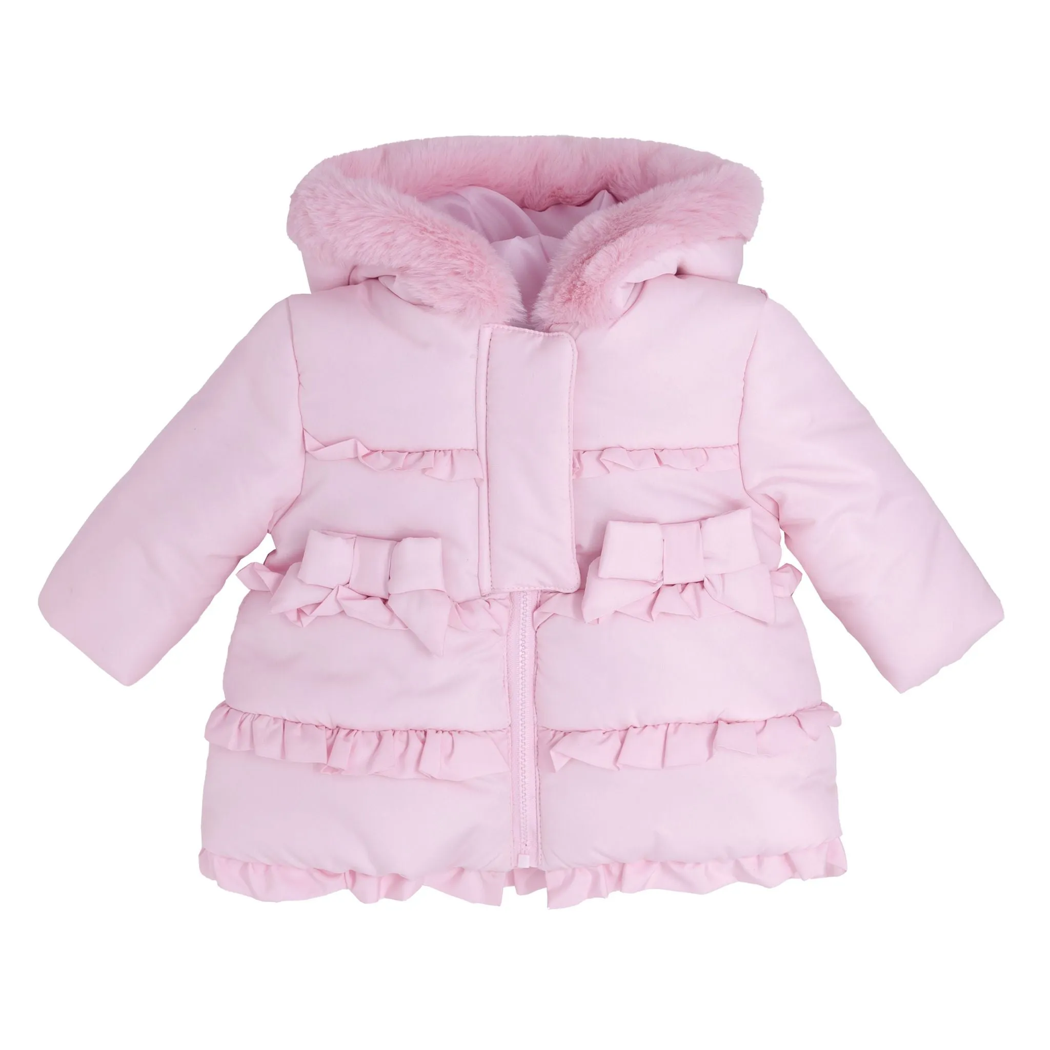 Girls Pink Quilted Coat