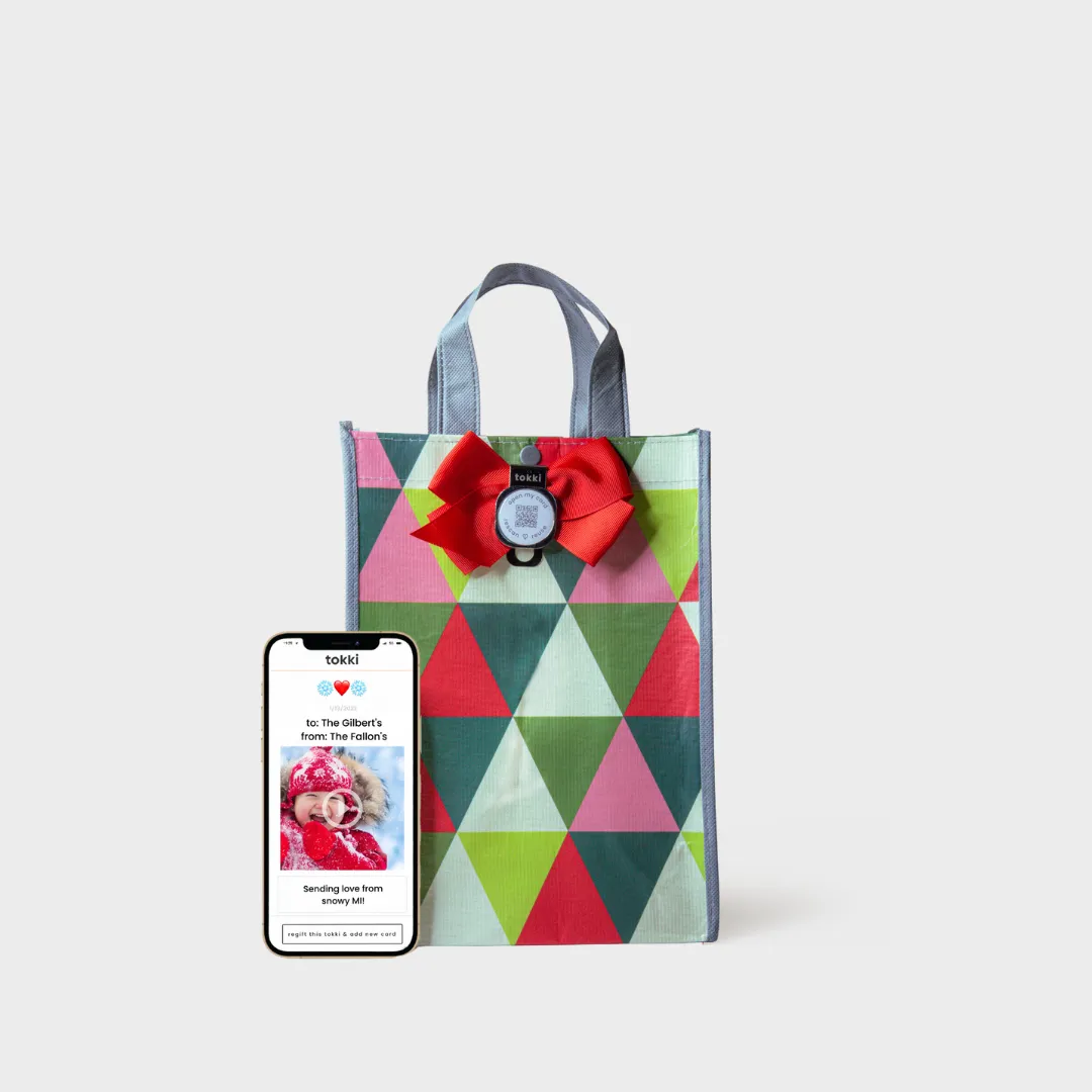 Glimmer | Large | Reusable Gift Bag   QR Greeting Card