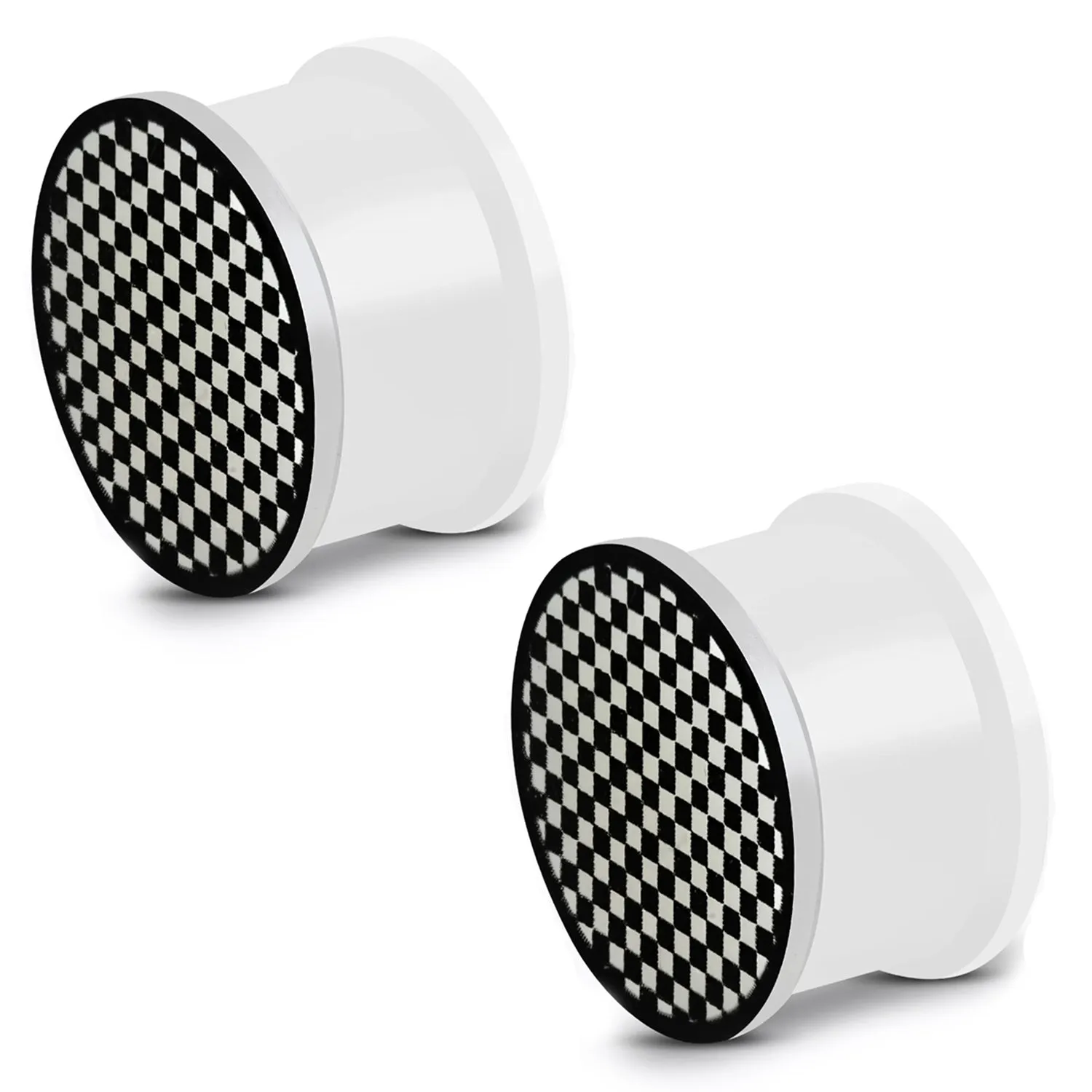 Glow in the Dark Soft Silicone Grid/Checker Pattern Saddle Ear Plugs, Pair