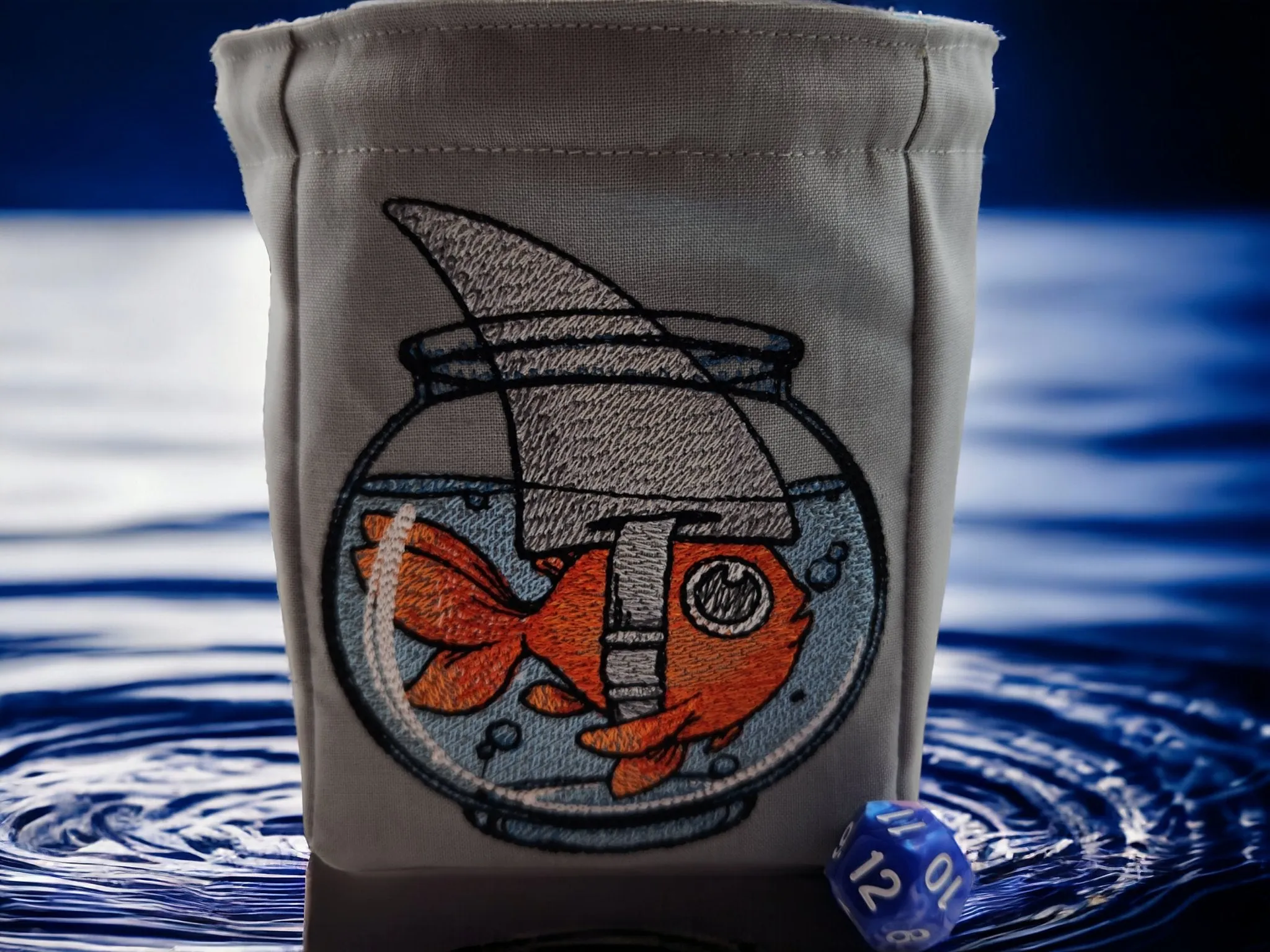 Goldfish dreaming of being a shark Dice Bag