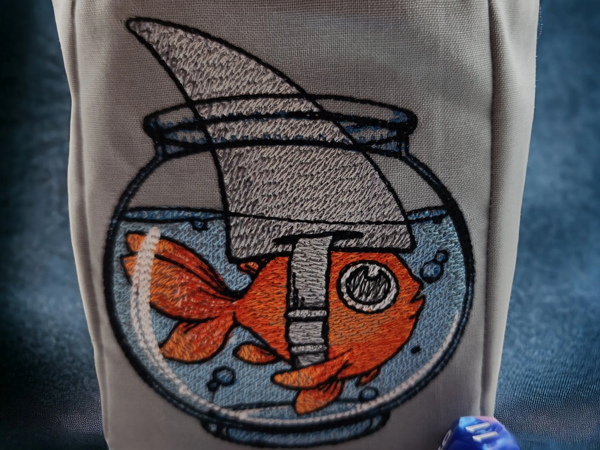 Goldfish dreaming of being a shark Dice Bag