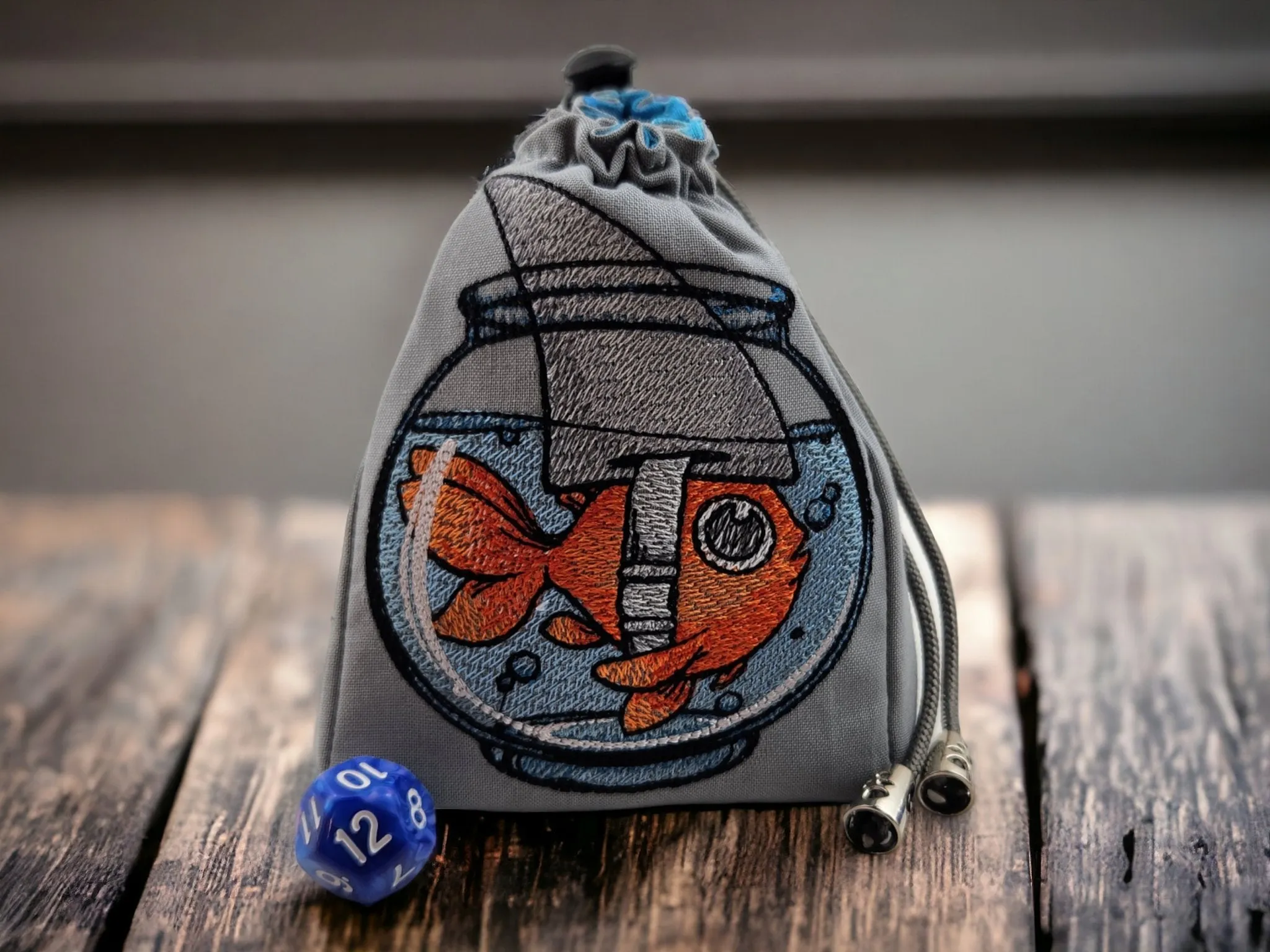Goldfish dreaming of being a shark Dice Bag