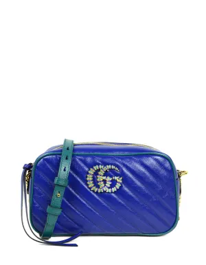 Gucci 2021 NEW Blue & Emerald GG Marmont Crossbody Bag