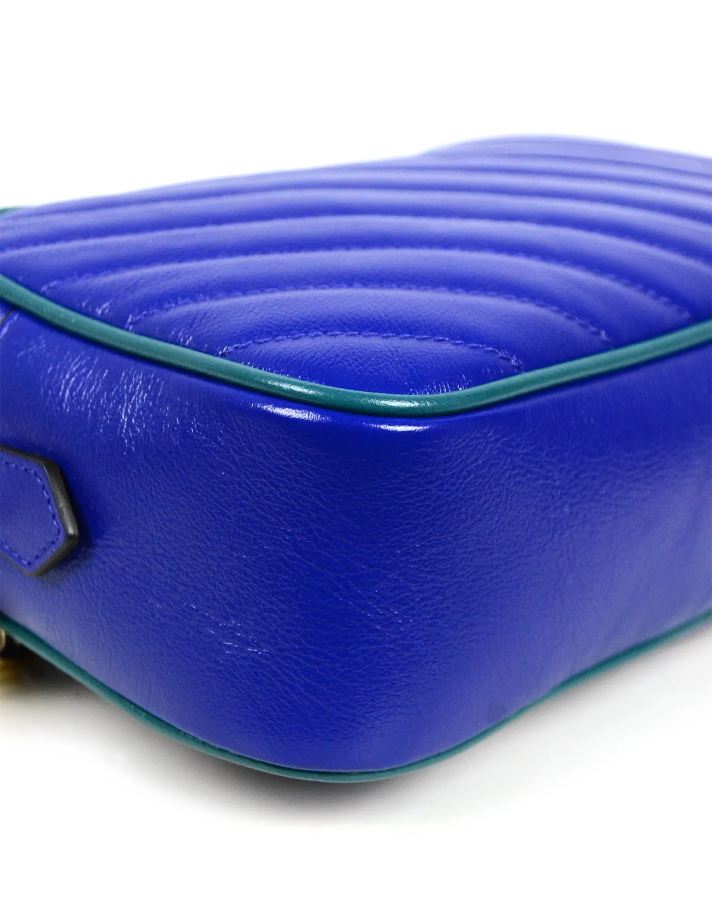 Gucci 2021 NEW Blue & Emerald GG Marmont Crossbody Bag