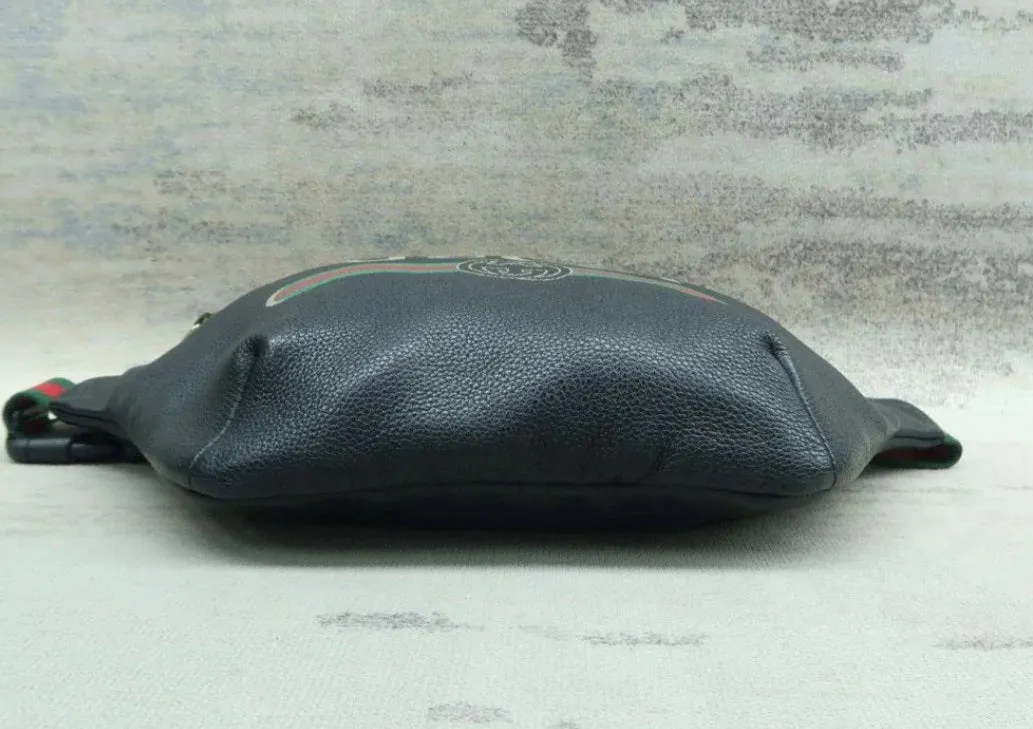 Gucci Black Large Leather Belt Bag