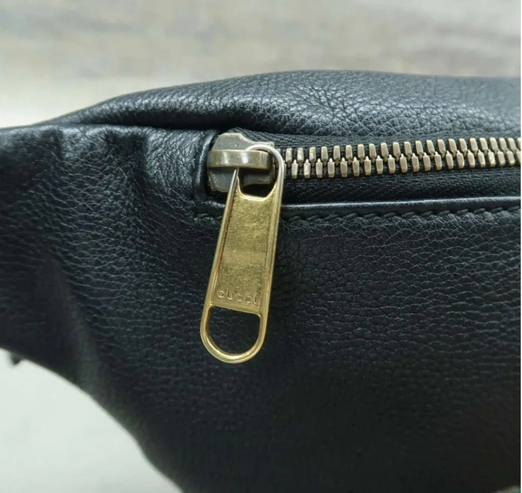 Gucci Black Large Leather Belt Bag