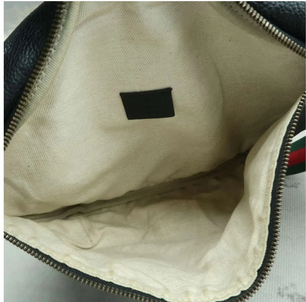 Gucci Black Large Leather Belt Bag