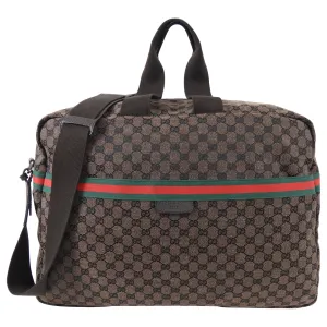 Gucci Extra Large Monogram Canvas Web Travel Duffle Bag