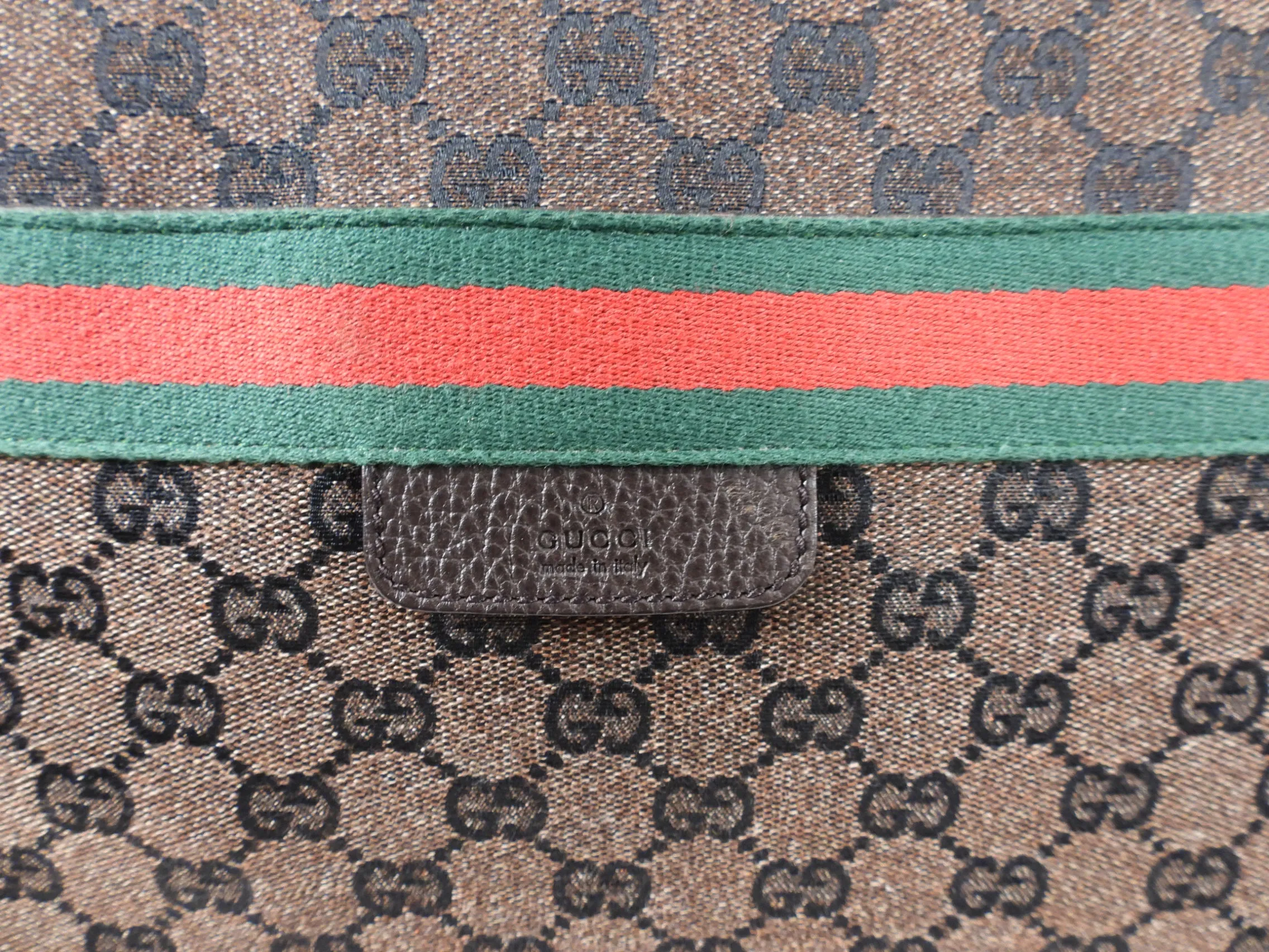 Gucci Extra Large Monogram Canvas Web Travel Duffle Bag