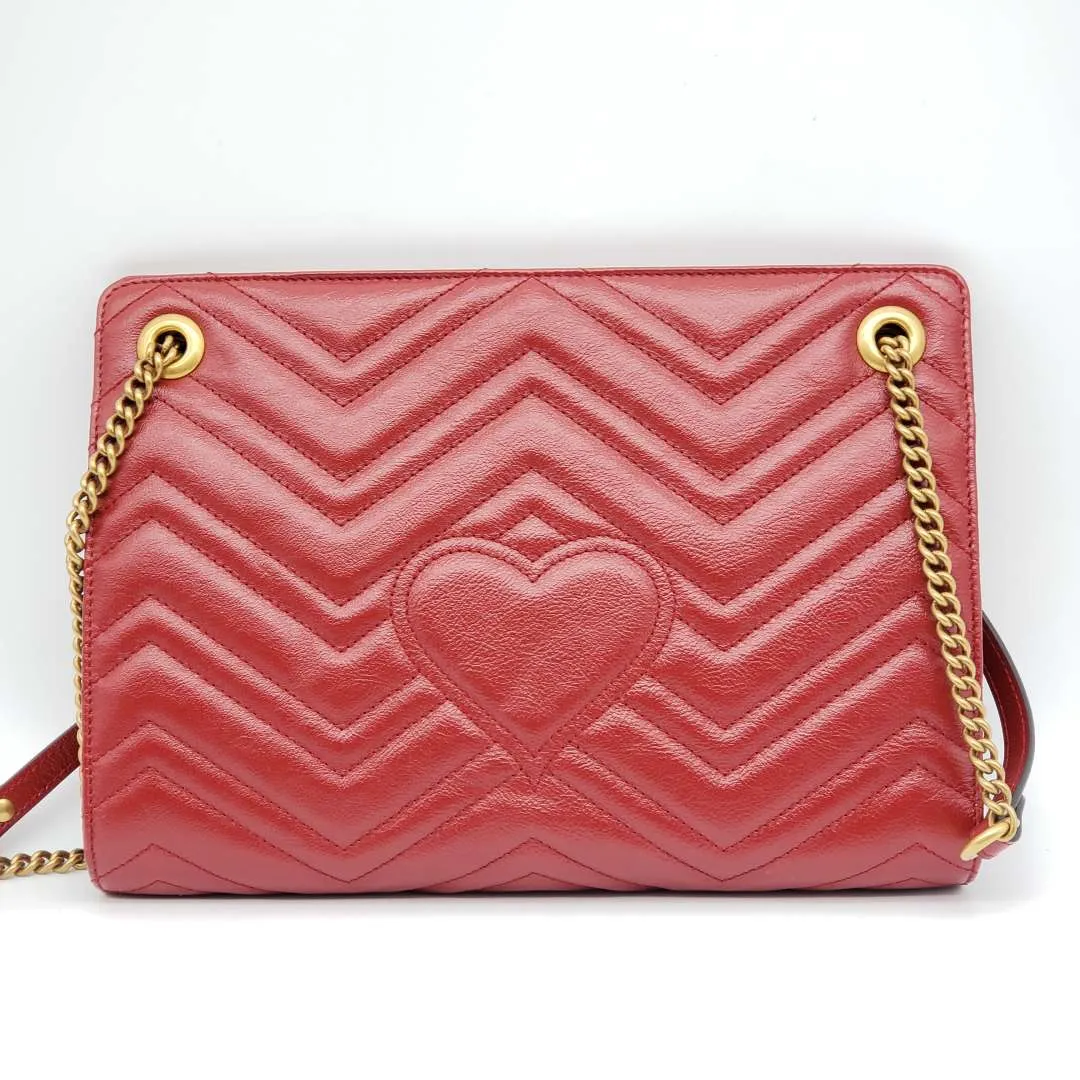 Gucci GG Marmont Quilted Clutch Shoulder Bag