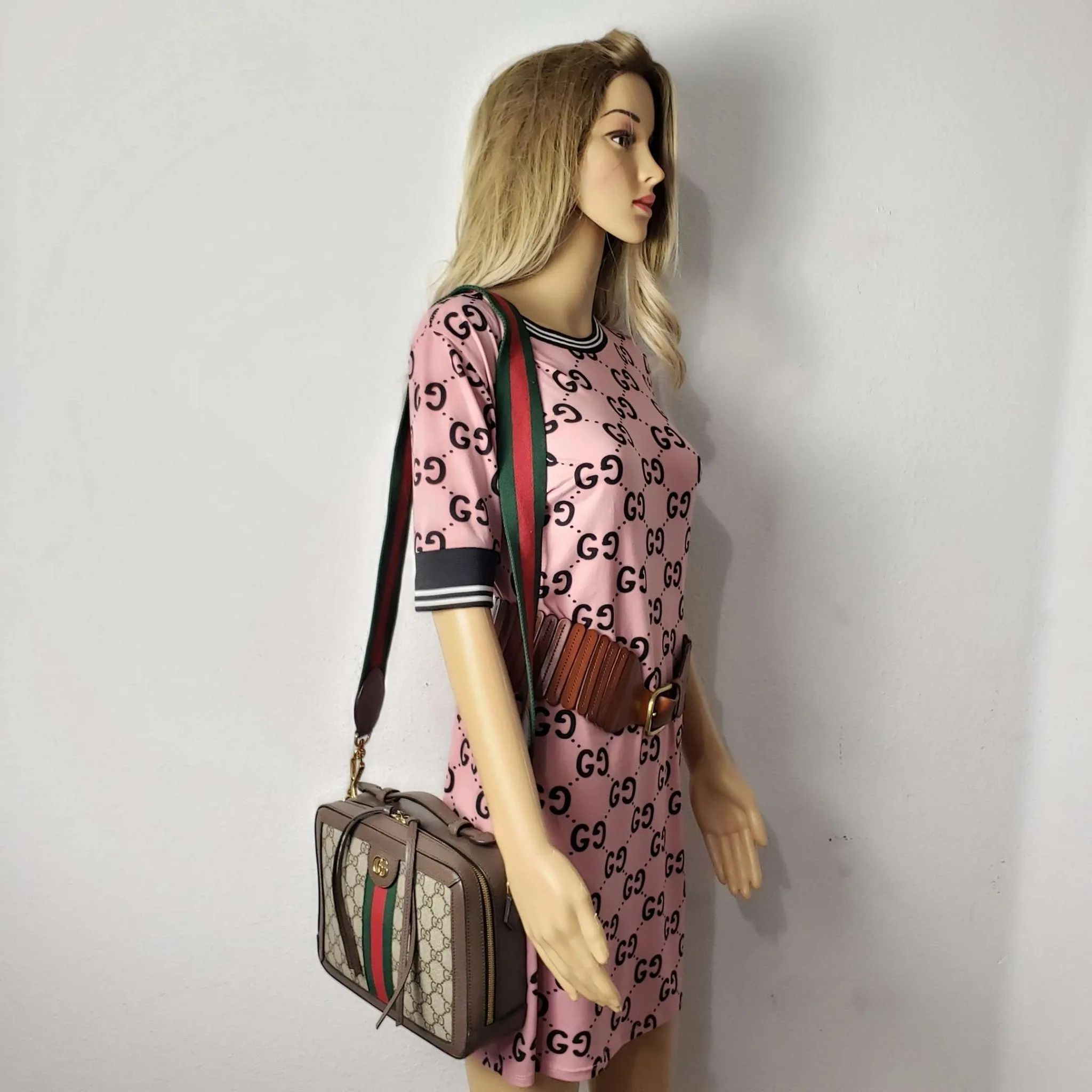 Gucci GG Supreme Web Top Handle Shoulder Bag