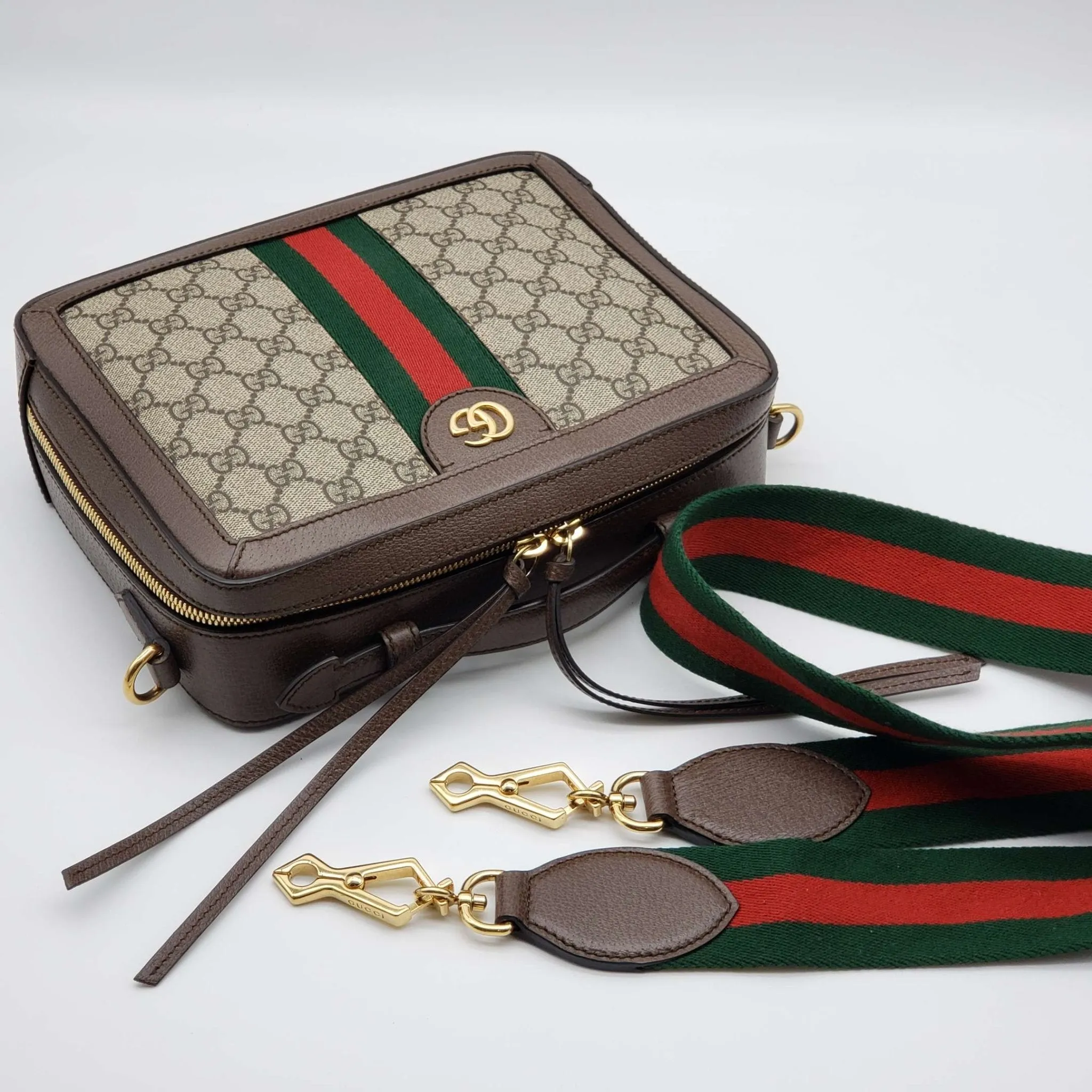 Gucci GG Supreme Web Top Handle Shoulder Bag