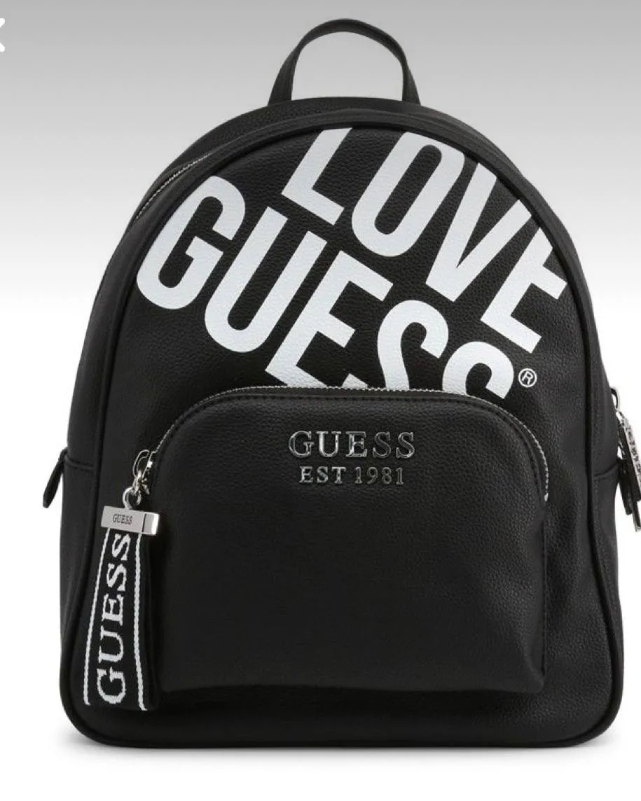 Guess “Love Guess” Black Logo Backpack