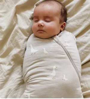 Gunamuna Premium Swaddle Sleepsack In “Goose” : Size NB to 3M