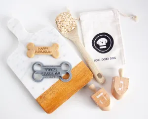 Happy Hanukkah Cookie Cutter -  Bone Shaped Hanukkah Dog Cookie Cutter