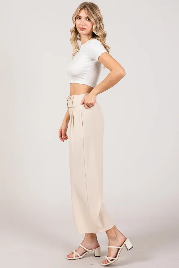 HARLAN PAPER BAG WAIST CROPPED PANT - OSTER