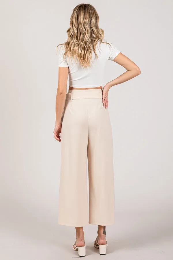HARLAN PAPER BAG WAIST CROPPED PANT - OSTER