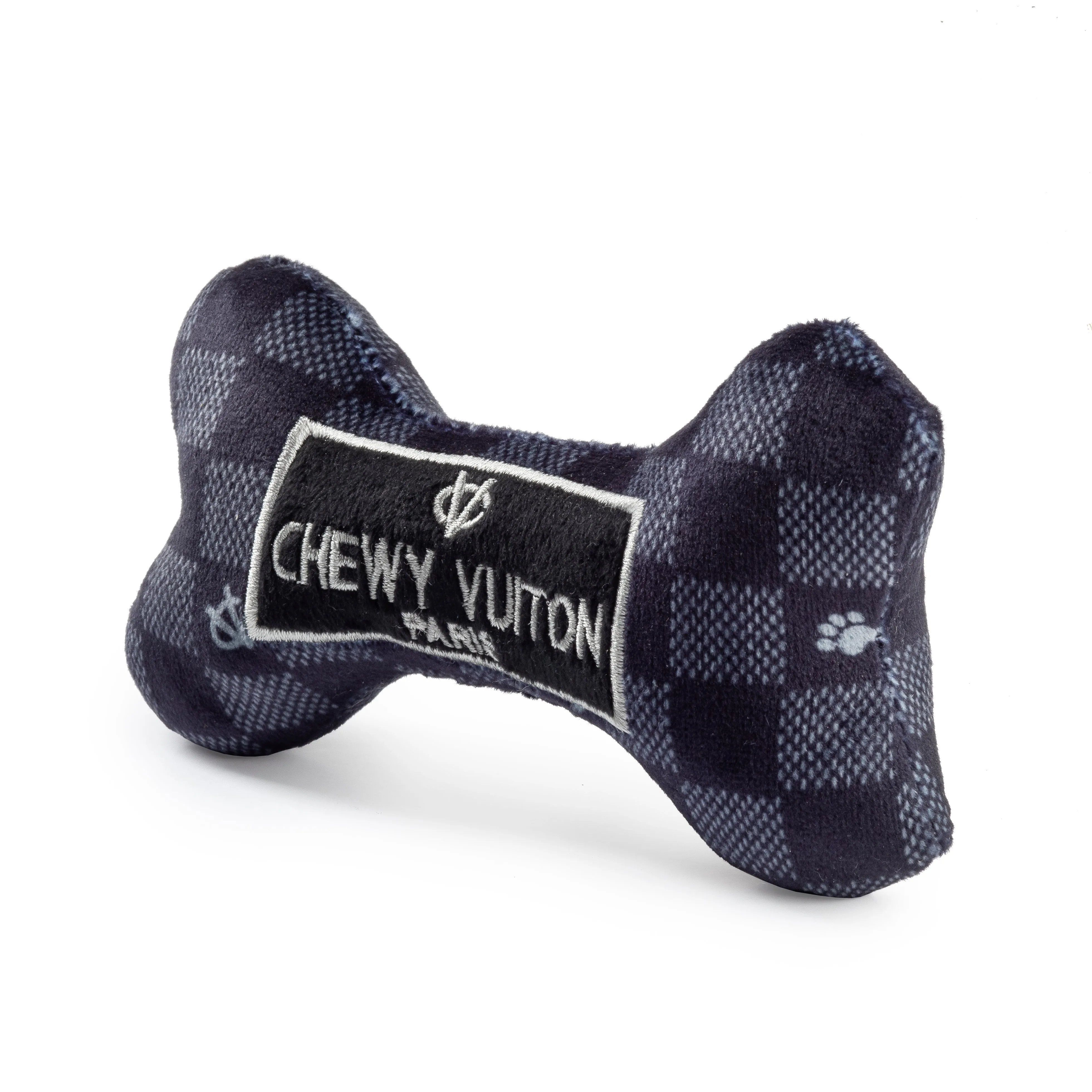 Haute Diggity Dog Black Checker Chewy Vuiton Bone Toy