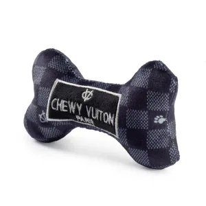 Haute Diggity Dog Black Checker Chewy Vuiton Bone Toy