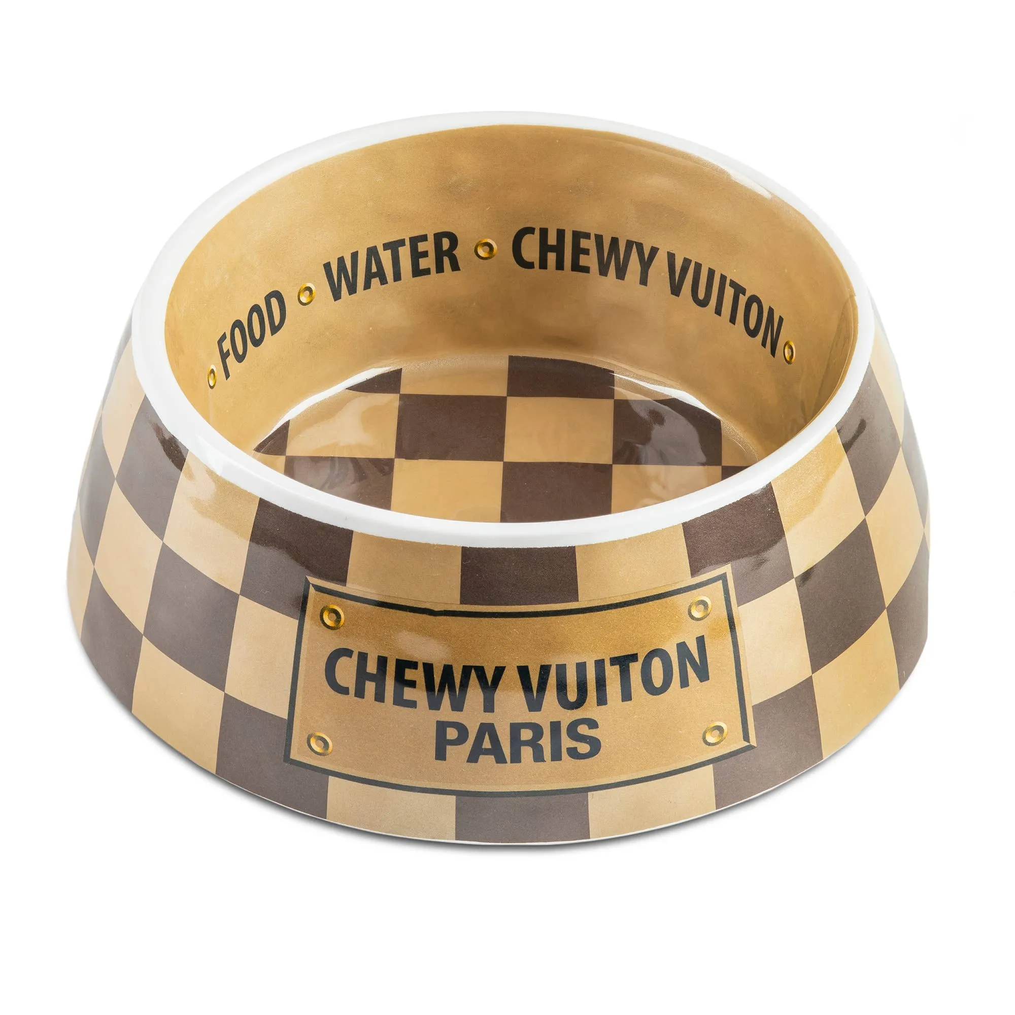 Haute Diggity Dog - Checker Chewy Vuiton Bowl - 3 Sizes!!