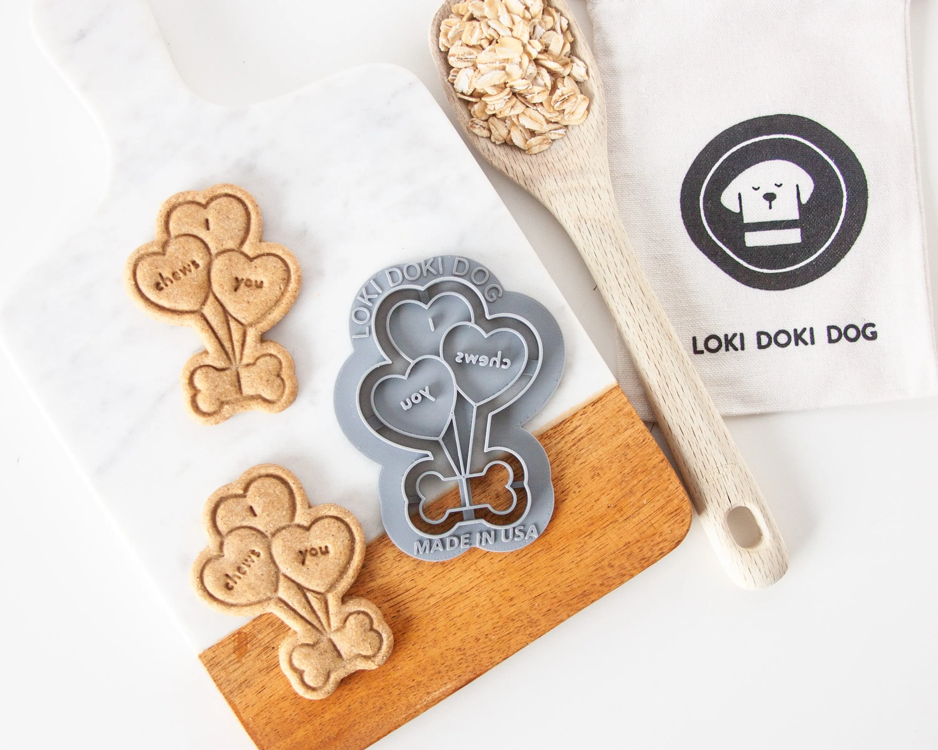 Heart Balloons "I Chews You" Dog Biscuit Cookie Cutter