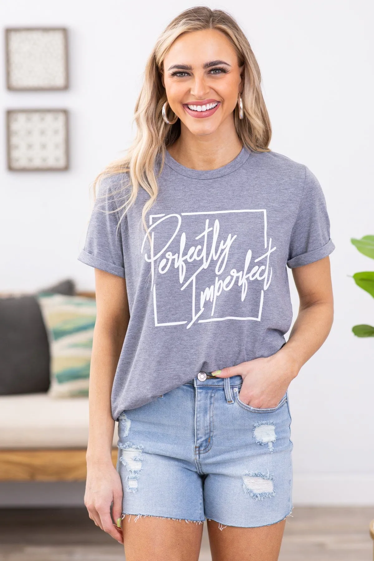 Heather Grey Perfectly Imperfect Graphic Tee
