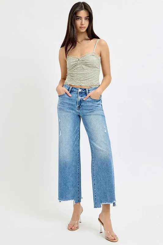 High Rise Cropped Leg Jeans