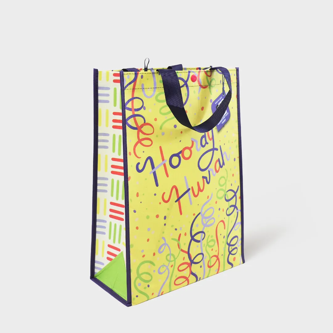 Hooray Hurrah | Large | Reusable Gift Bag   QR Greeting Card