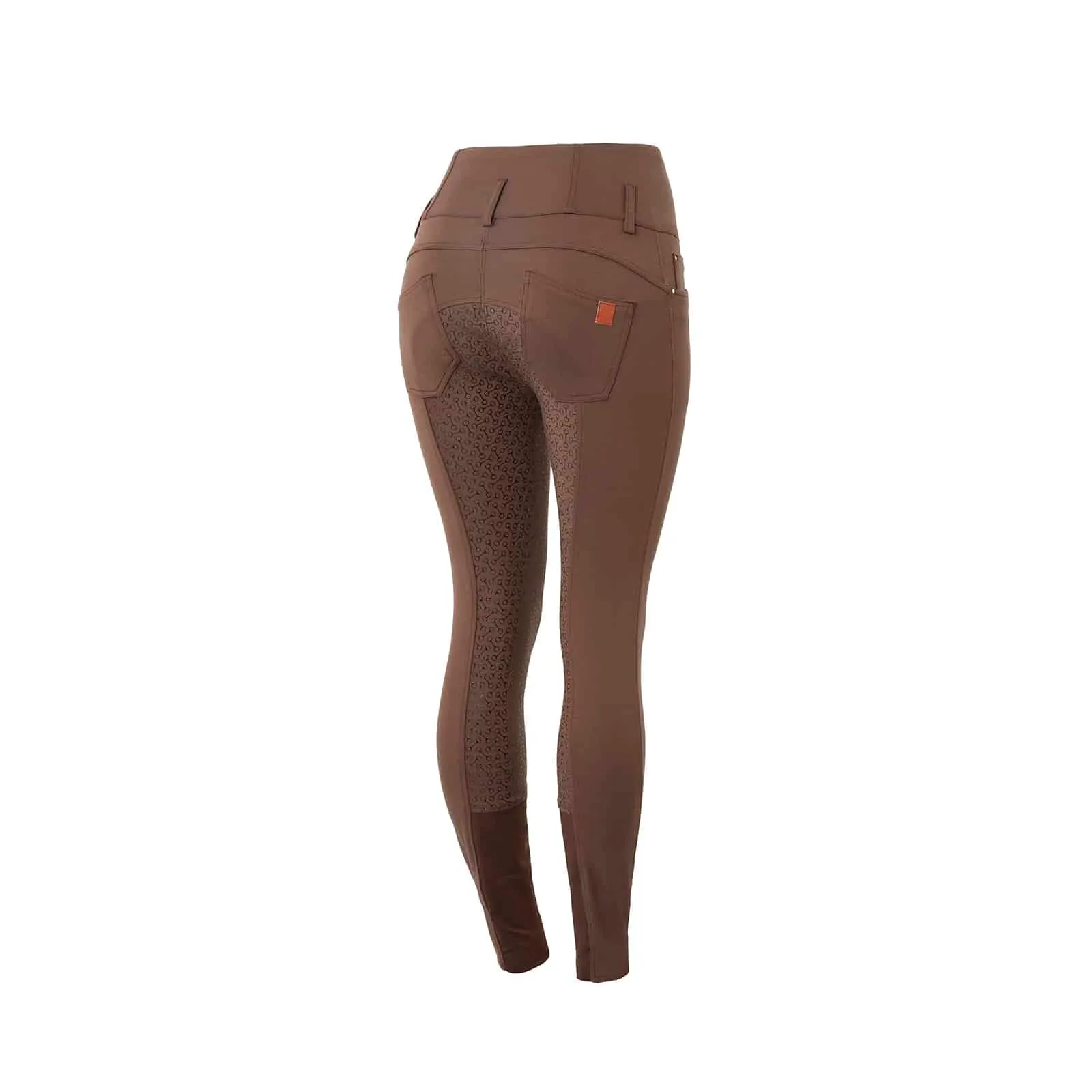 Horze Tara Ladies High-Waist Gel Seat Breeches (Brown)