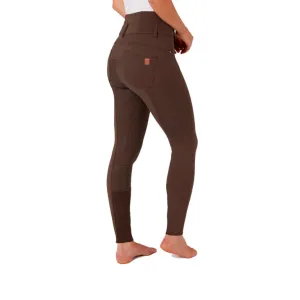Horze Tara Ladies High-Waist Gel Seat Breeches (Brown)