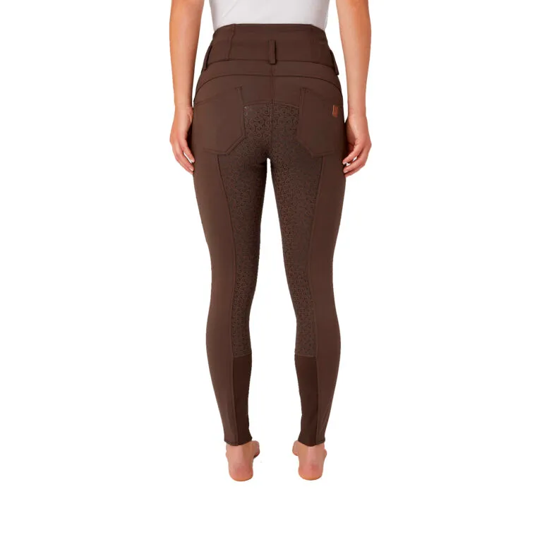 Horze Tara Ladies High-Waist Gel Seat Breeches (Brown)