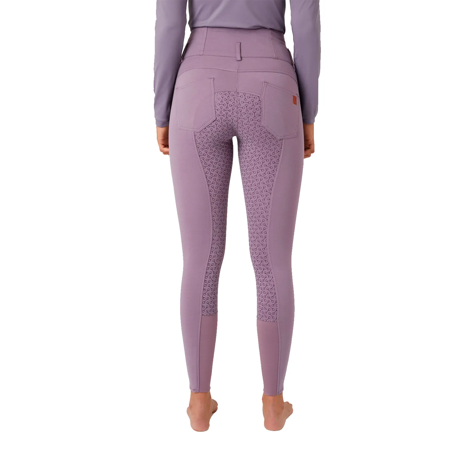 Horze Tara Ladies High-Waist Gel Seat Breeches (Violet Purple)
