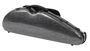 HQ Polycarbon Violin Case HalfMoon Adjustable 1/2-4/4 - Brushed Silver/Black
