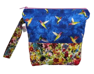 Hummingbirds on Blue - Project Bag - Small