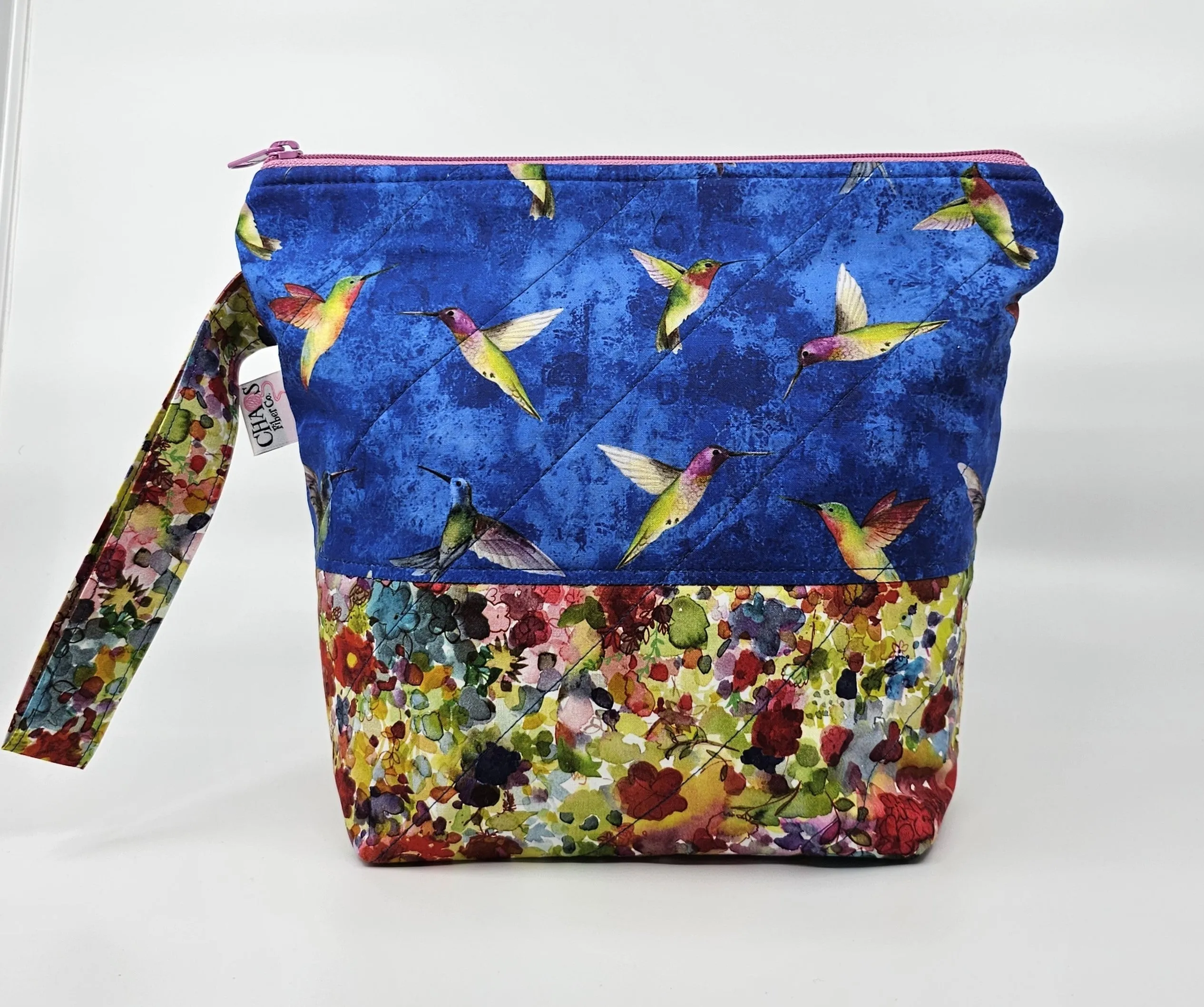 Hummingbirds on Blue - Project Bag - Small
